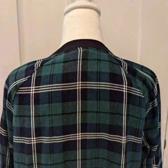 Peyton Jensen Green/Navy/White Plaid Jacket, Zip up, Size XS, Vintage - Picture 6 of 8
